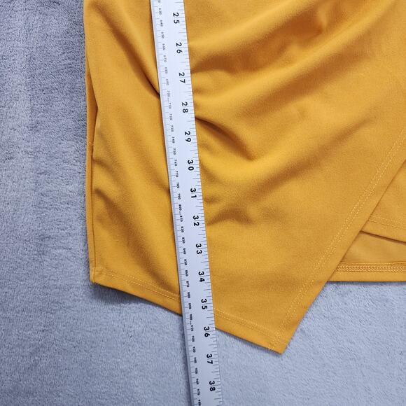NEW Rue21 Dress Size M Yellow Faux Wrap Spaghetti Strap Mini Stretch Party - Picture 8 of 9